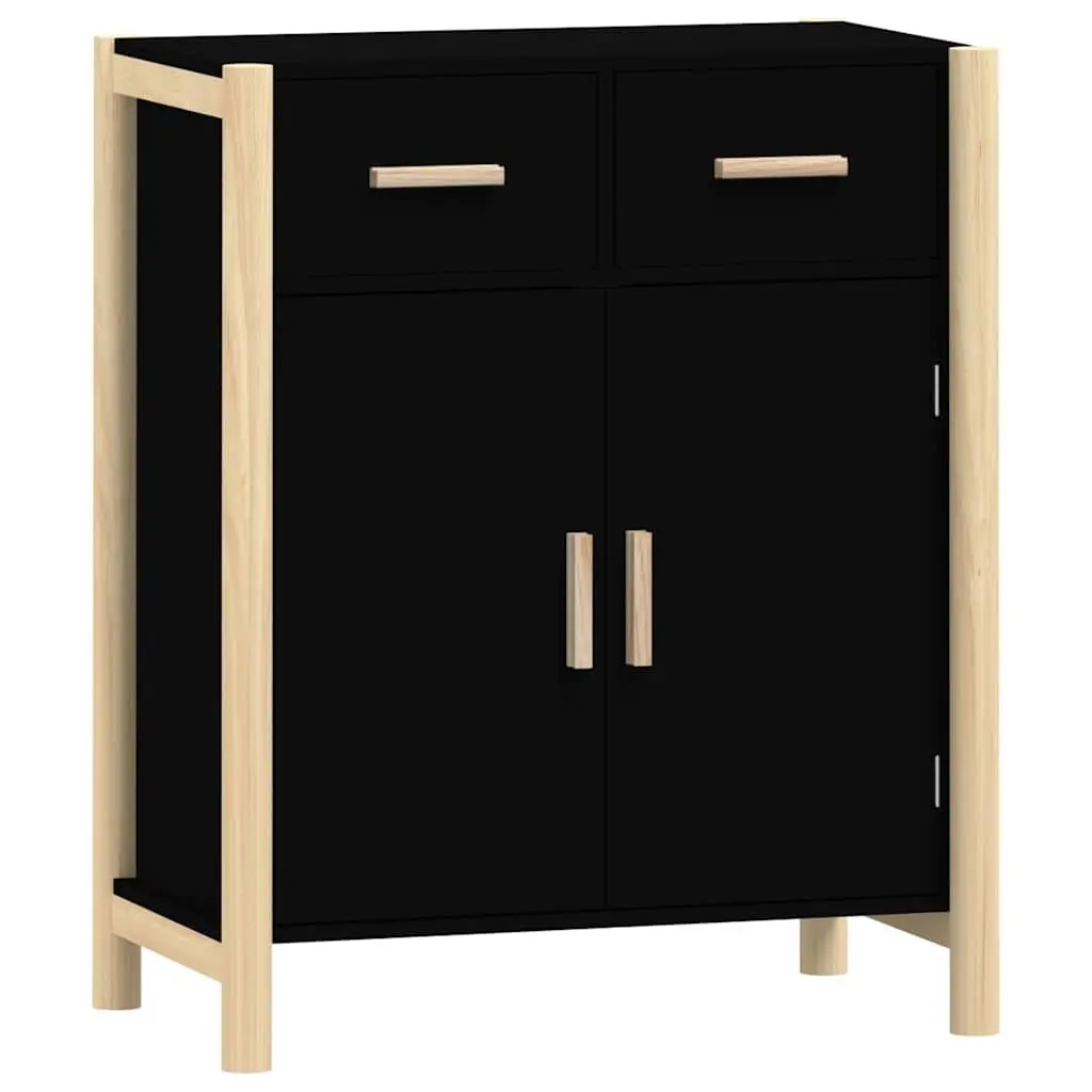 Sideboard Cabinet for Home 62x38x75cm Black Engineered Wood Storage Buffet