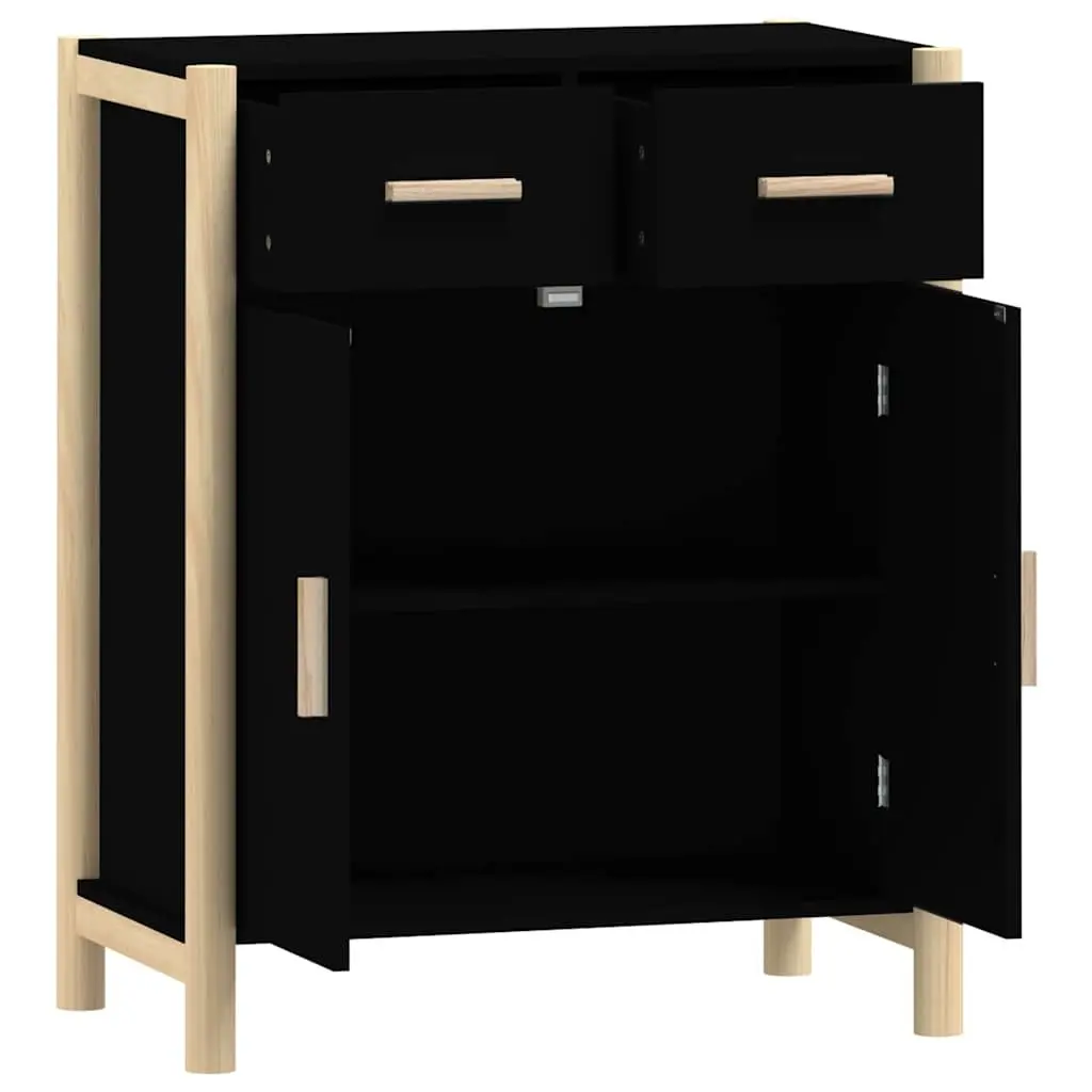 Sideboard Cabinet for Home 62x38x75cm Black Engineered Wood Storage Buffet