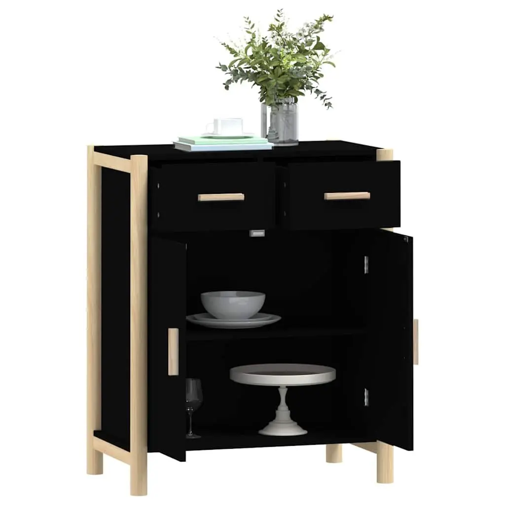 Sideboard Cabinet for Home 62x38x75cm Black Engineered Wood Storage Buffet