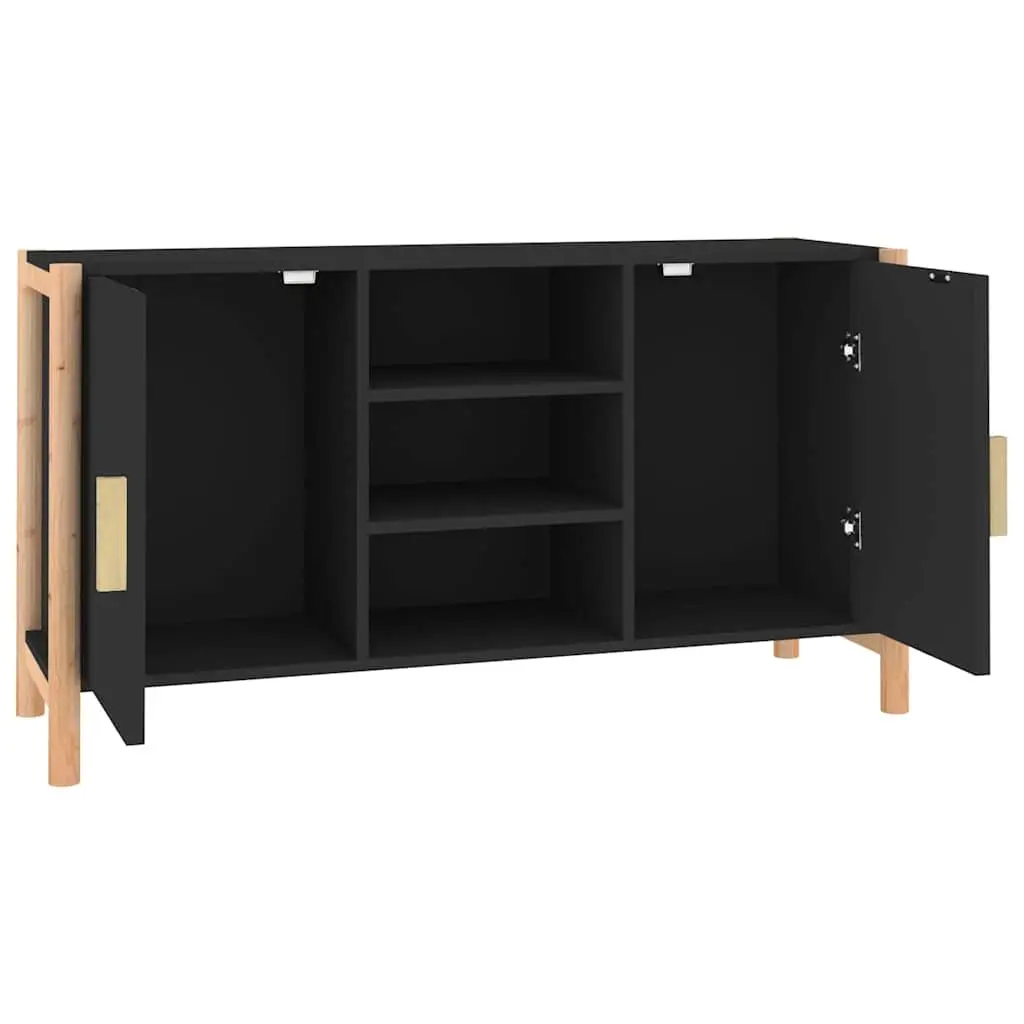 Sideboard Black Storage Cabinet for Home 107x38x60 cm Engineered Wood Buffet Table