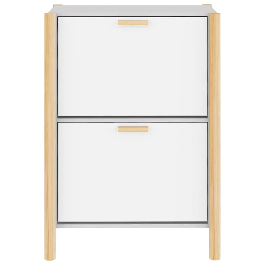 Shoe Organiser Rack Engineered Wood White 57.5x33x80cm Home Use Cabinet Storage