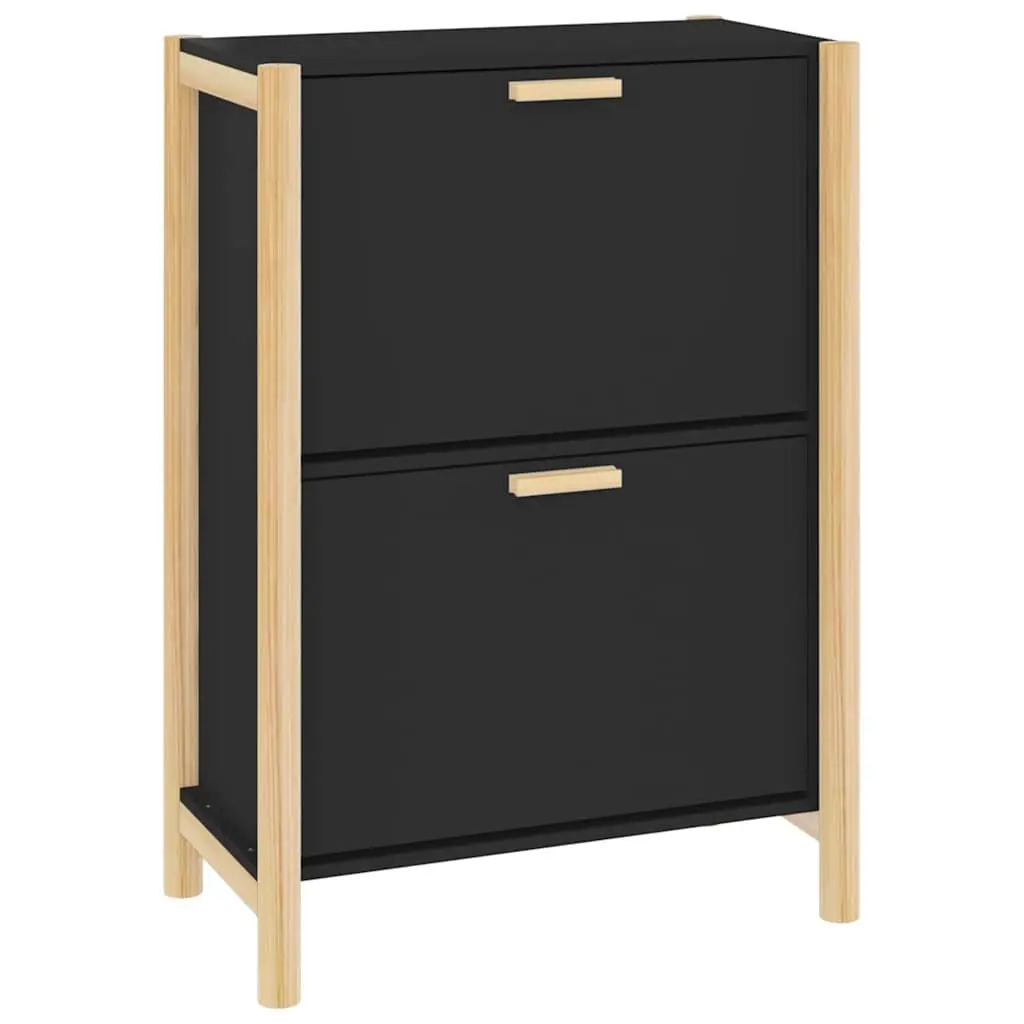 Black Shoe Cabinet with Storage