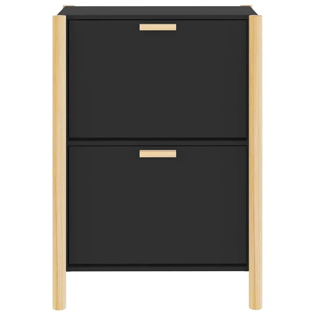 Black Shoe Cabinet with Storage