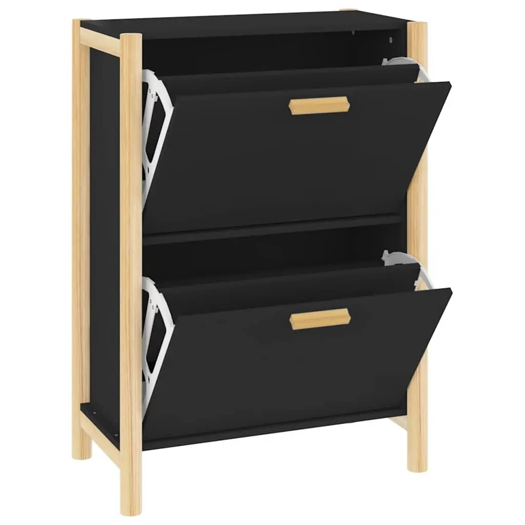 Black Shoe Cabinet with Storage