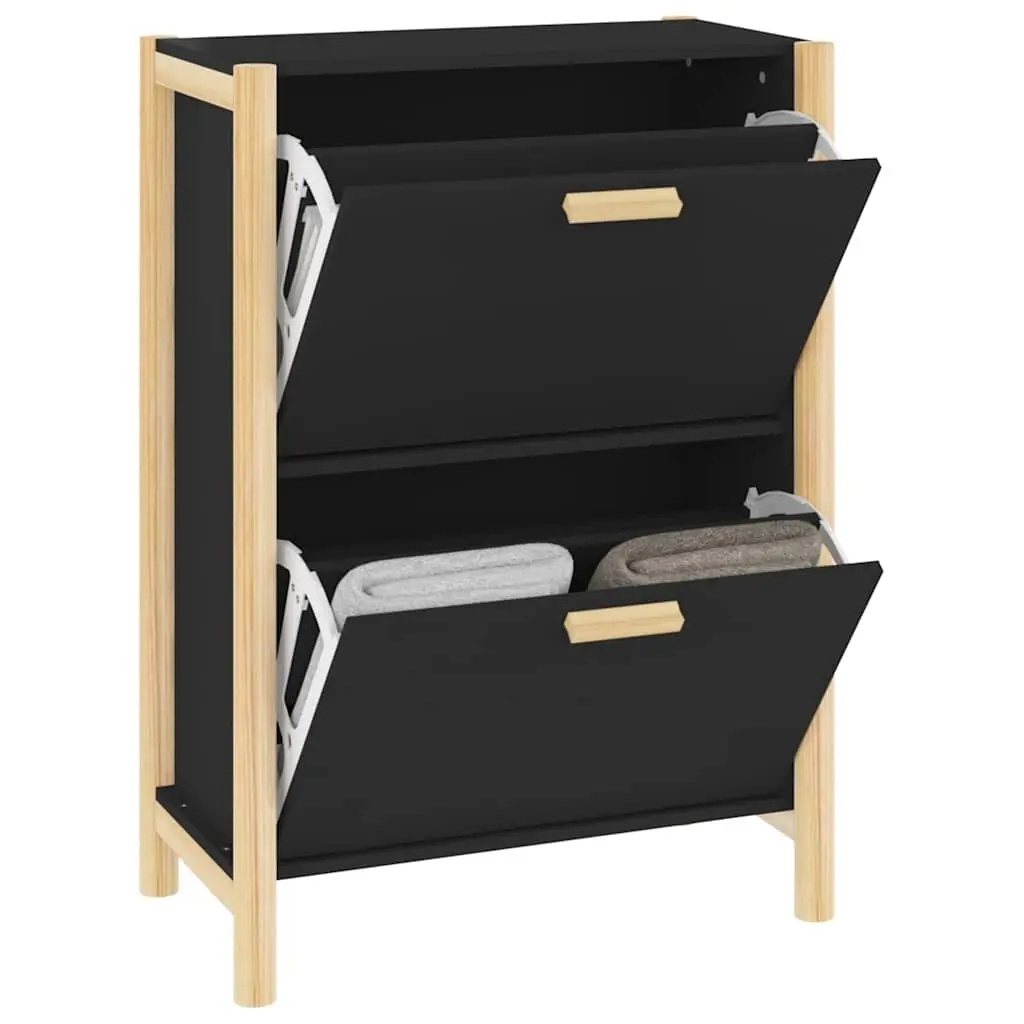 Black Shoe Cabinet with Storage