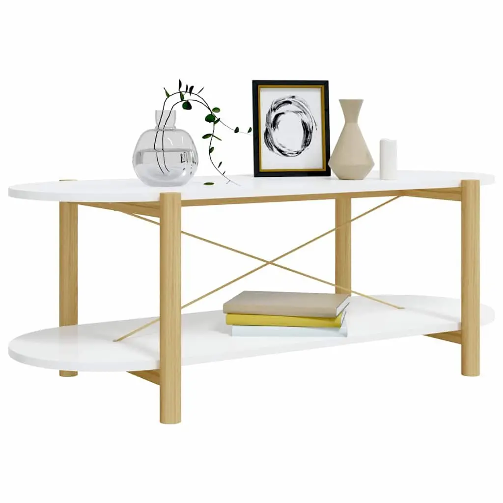 Coffee Table Living Room 110 x 48 x 40 cm White Storage Engineered Wood
