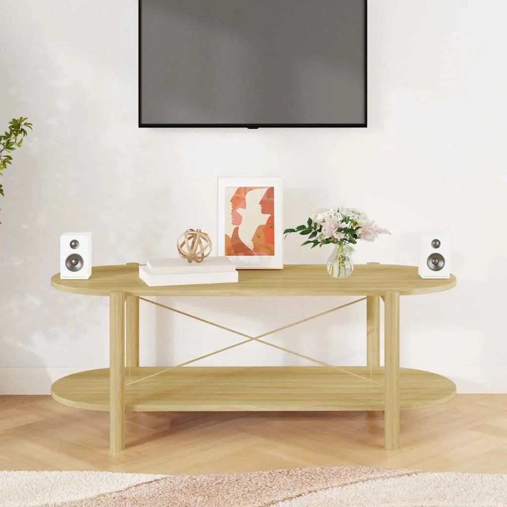 Brown Engineered Wood Coffee Table 110x48x40 cm with Storage