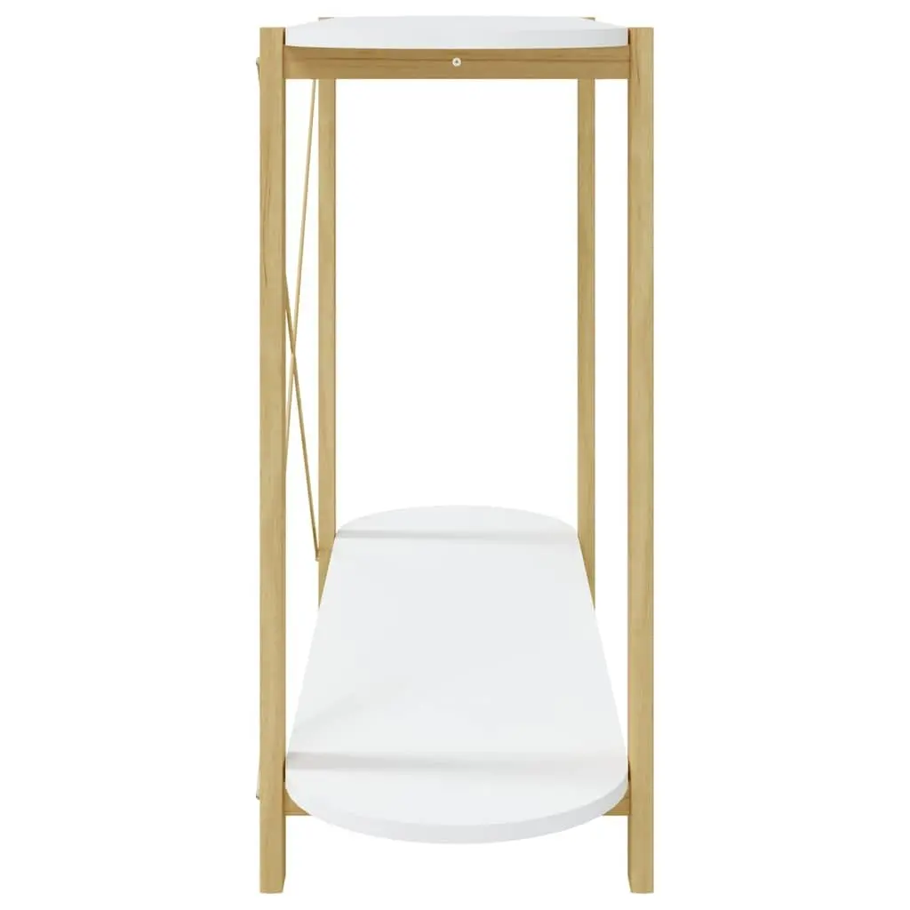 White Console Table 110x38x75cm Engineered Wood Storage Cabinet Accent Entryway