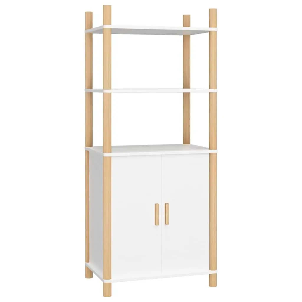 Highboard White Storage Cabinet 60x40x141 cm Engineered Wood Sideboard Buffet