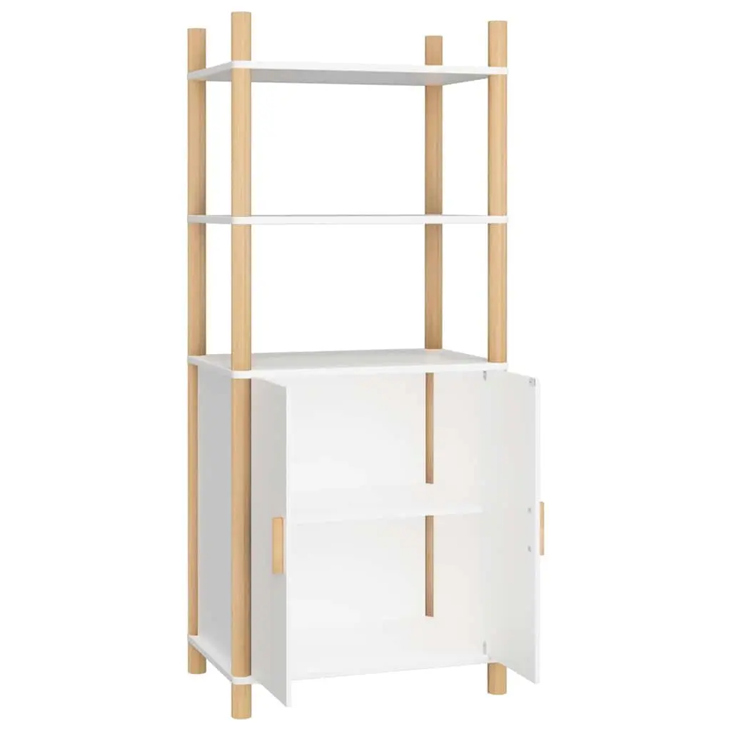 Highboard White Storage Cabinet 60x40x141 cm Engineered Wood Sideboard Buffet