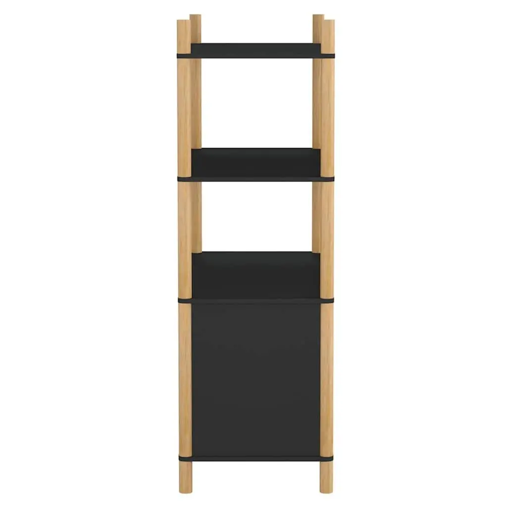 Highboard Storage Cabinet Black Engineered Wood Sideboard Buffet Furniture Decor