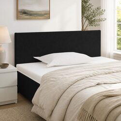 Black 100cm Fabric Headboard with Wooden Legs - Specs Inside