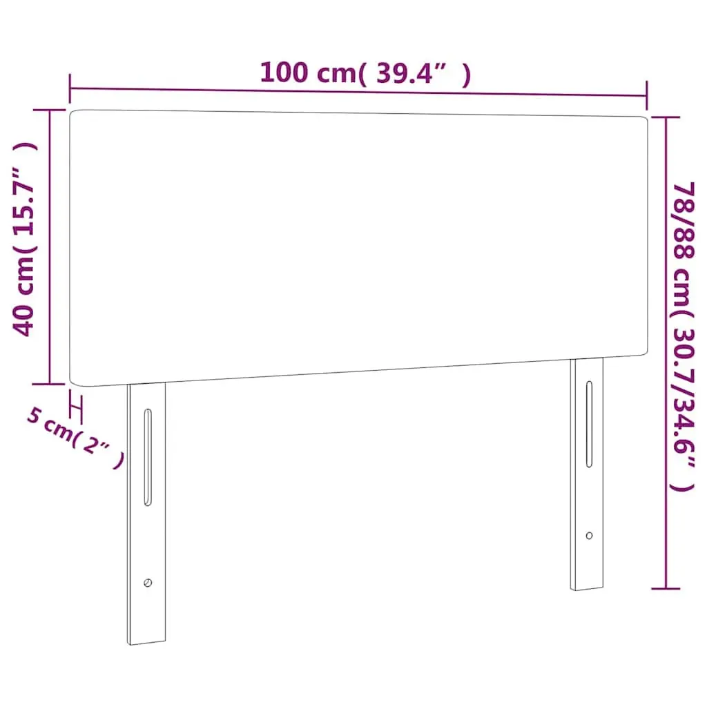 Headboard Black 100cm Fabric Bedroom Furniture Adjustable Height Wooden Legs
