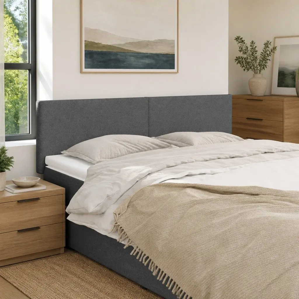 Headboards 2 pcs Dark Grey 72 cm Fabric Construction