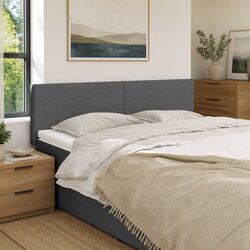 Headboards 2 pcs Dark Grey 72 cm Fabric Bedroom Bed Head Support Adjustable