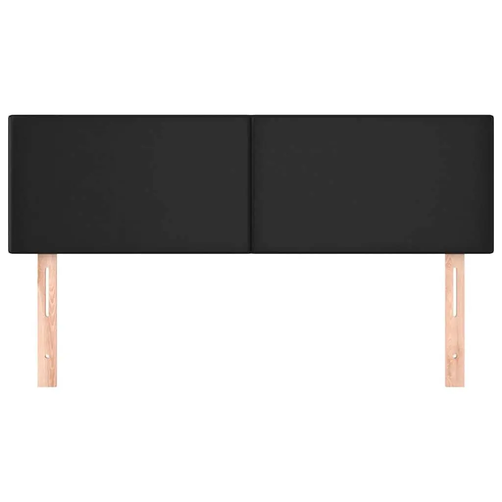 Headboard Black Faux Leather Adjustable Height Wooden Legs Bedroom