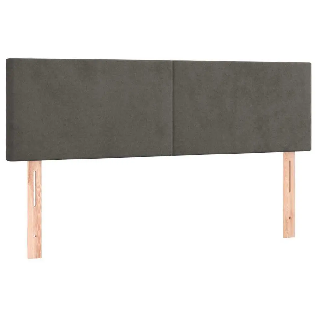 Dark Grey Velvet Headboard 144cm Adjustable