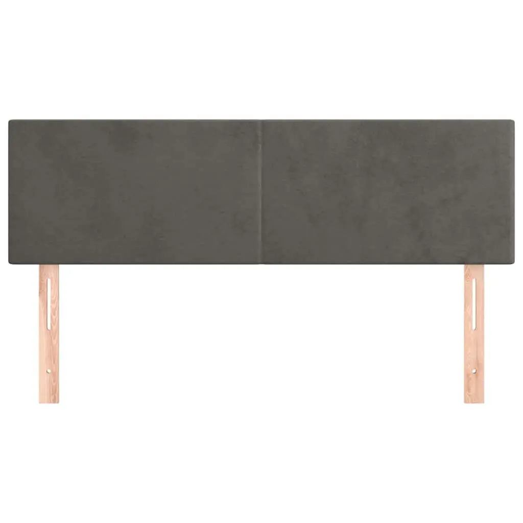 Dark Grey Velvet Headboard 144cm Adjustable