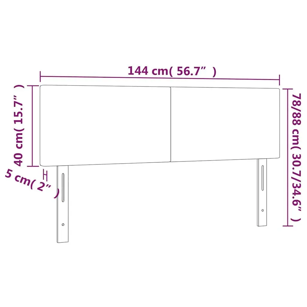 Dark Grey Velvet Headboard 144cm Adjustable