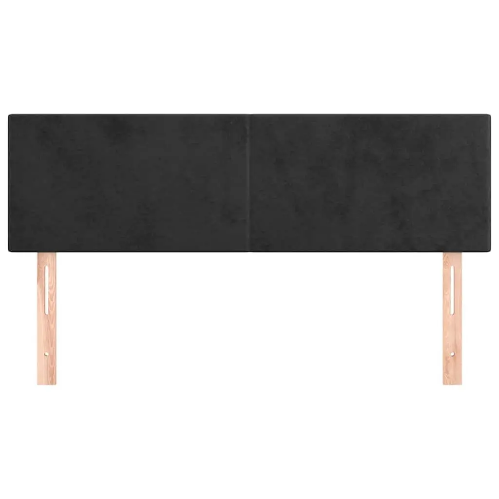 Velvet Headboard Black Adjustable Height Bedroom Furniture 144 x 5 x 78/88 cm