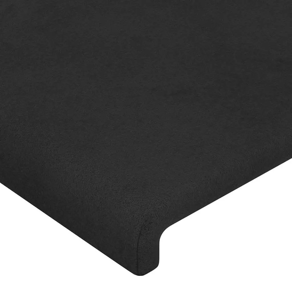 Velvet Headboard Black Adjustable Height Bedroom Furniture 144 x 5 x 78/88 cm