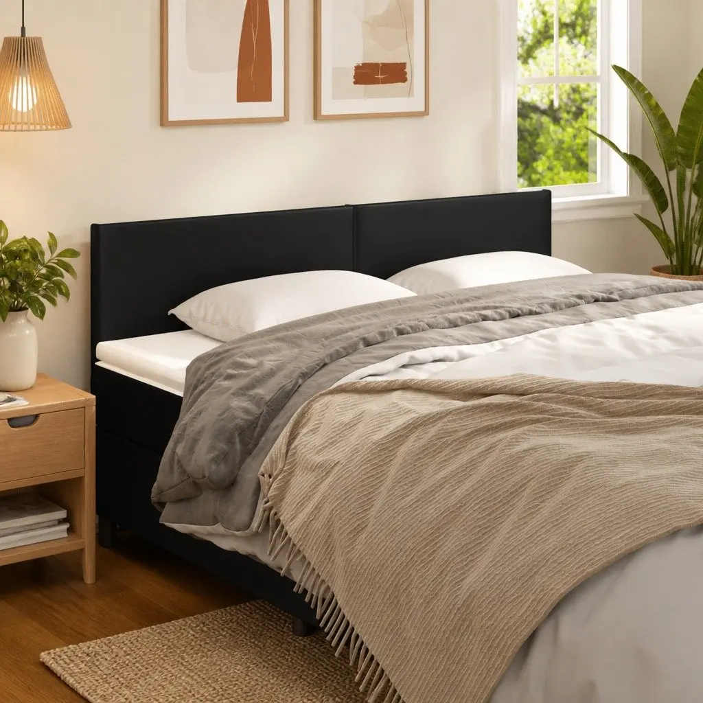 Faux Leather Headboard for Bed 160cm Adjustable Height with Wooden Legs