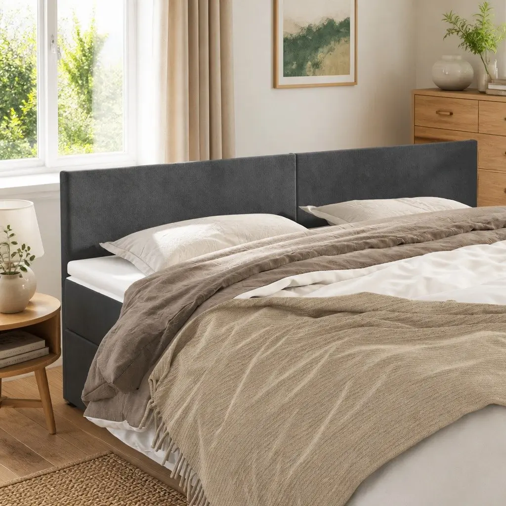 Headboard Bedroom Dark Grey 160x5x78/88 cm Soft Velvet Back Support