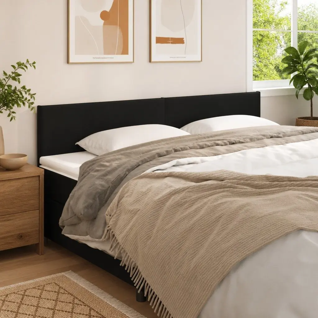 Faux Leather Headboard for Bedroom 200cm Adjustable Height with Wooden Legs