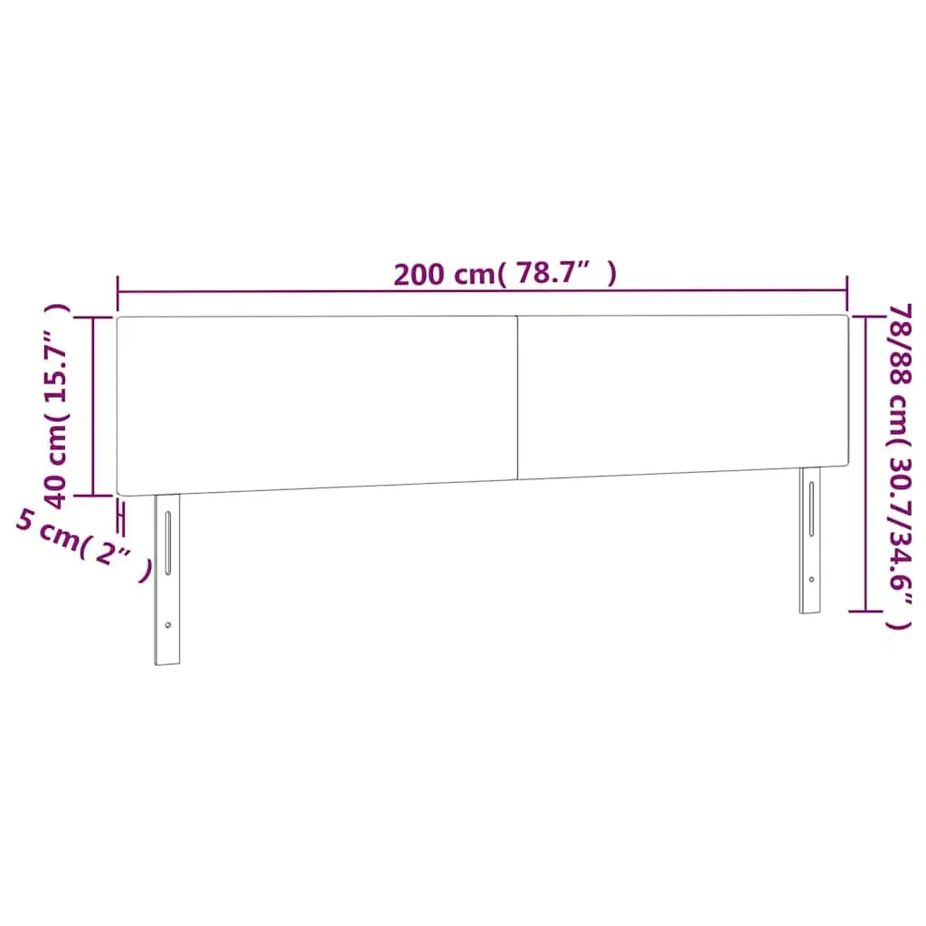 Grey Velvet Headboard 200cm with Adjustable Height