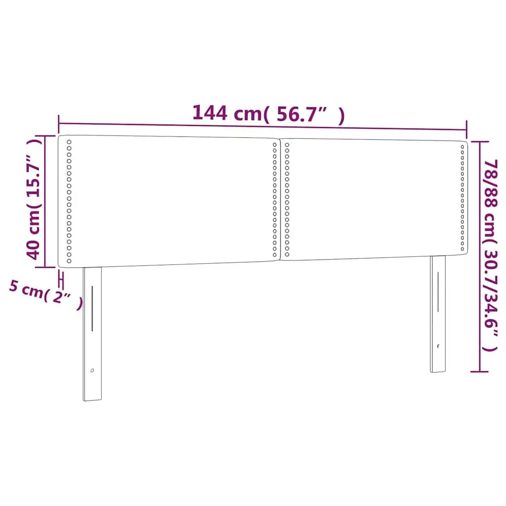 Fabric Headboard Dark Grey Bedroom Adjustable Height 144W x 5D x 78/88H cm