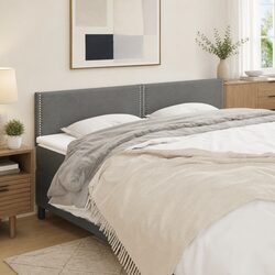 Grey Upholstered Headboard - Dimensions 160 x 5 x 78/88 cm