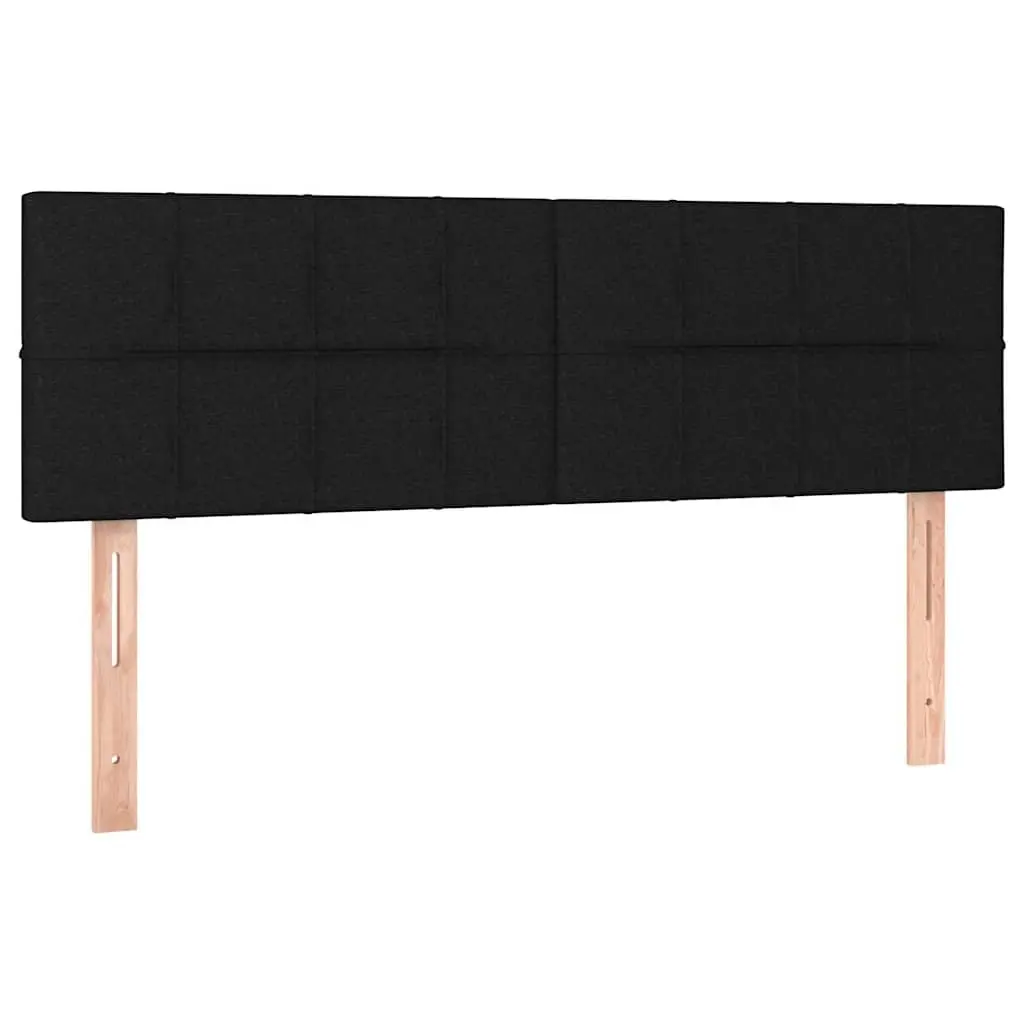 Fabric Headboard for Bedroom Adjustable Height Black 144 x 5 x 78/88 cm