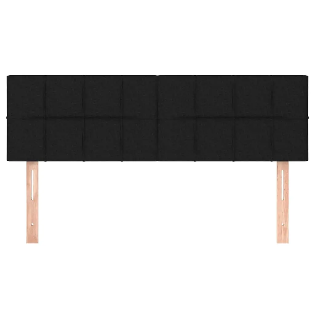 Fabric Headboard for Bedroom Adjustable Height Black 144 x 5 x 78/88 cm