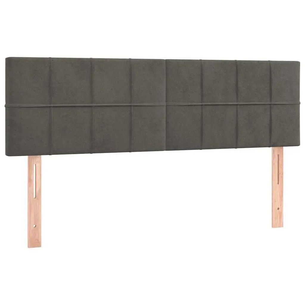 Grey Velvet Headboard 144cm Bed Frame Backrest with Wooden Legs Adjustable