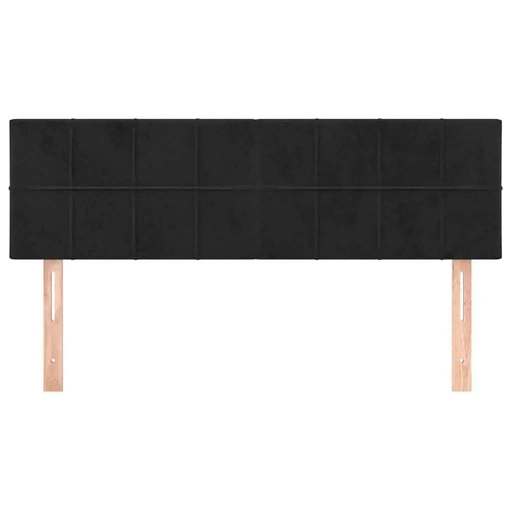 Velvet Headboard Black Adjustable Height Bedroom 144W x 5D x 78/88H cm