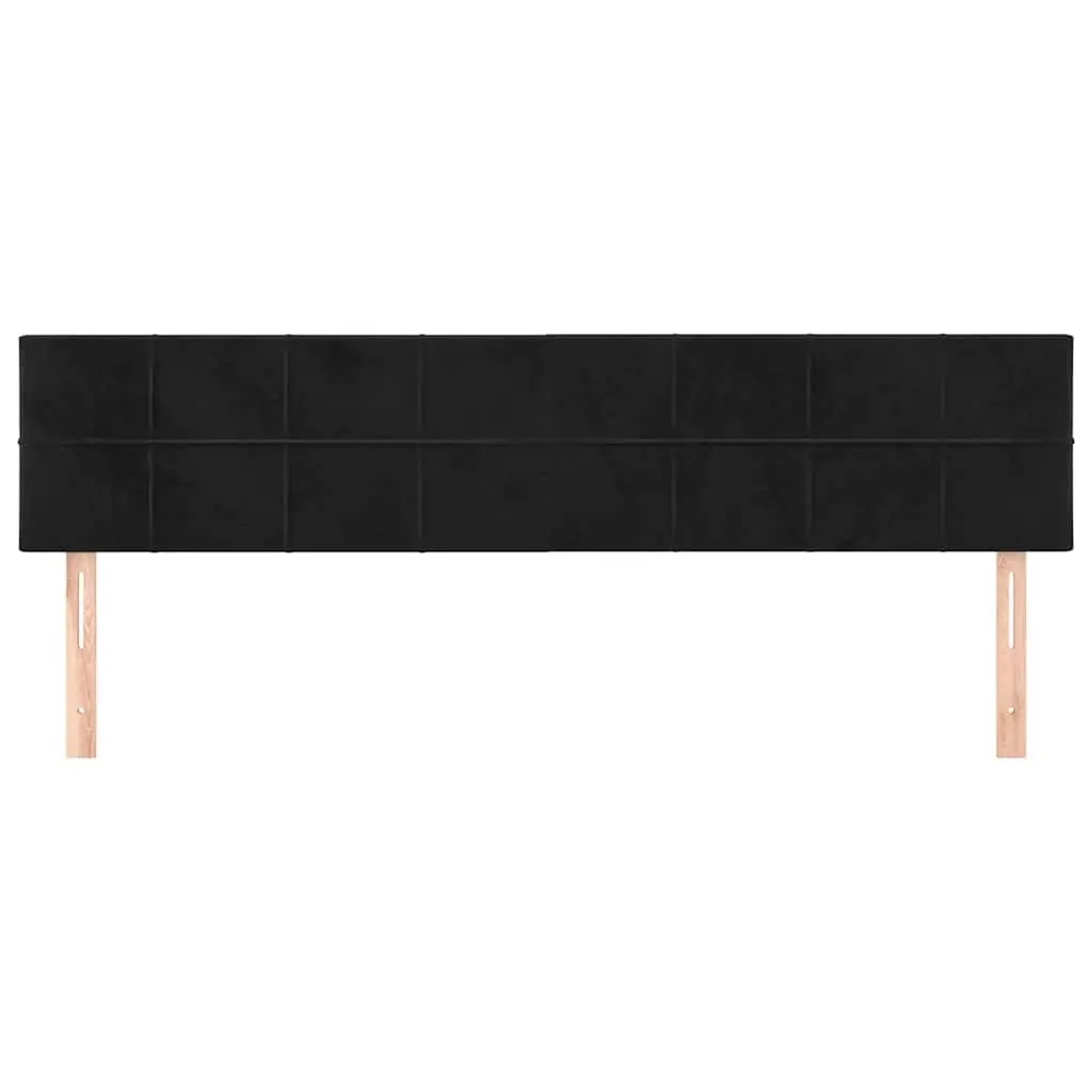 Velvet Headboard Black 160cm Adjustable Height Bedroom Furniture Wooden Legs