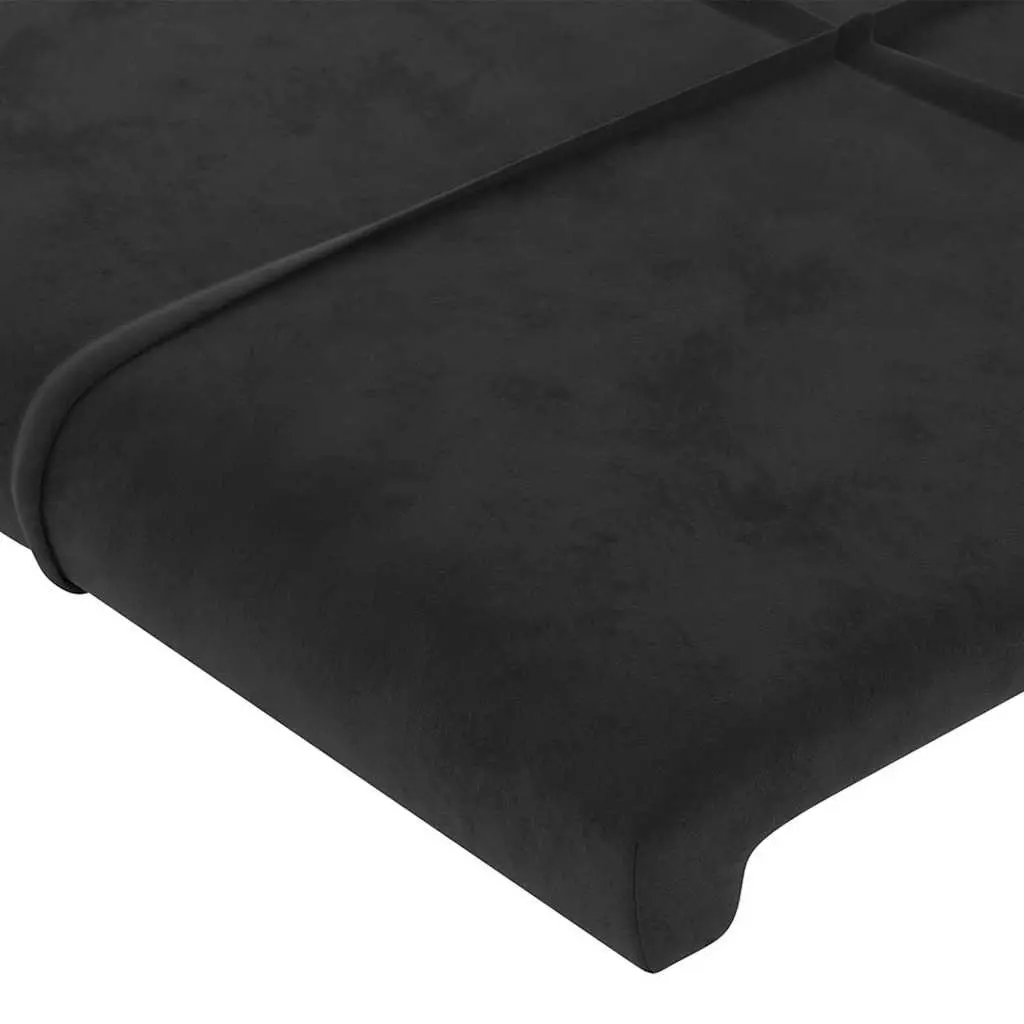 Headboard for Bed 200cm Adjustable Height Black Velvet with Wooden Legs