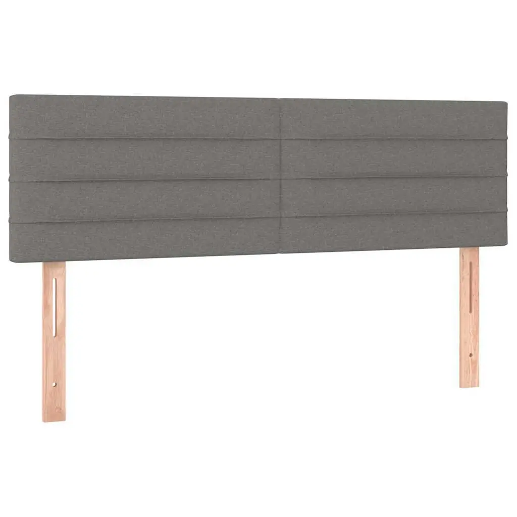 Headboard Dark Grey Fabric Bed Head Adjustable Height Support 144 x 5 x 78/88 cm