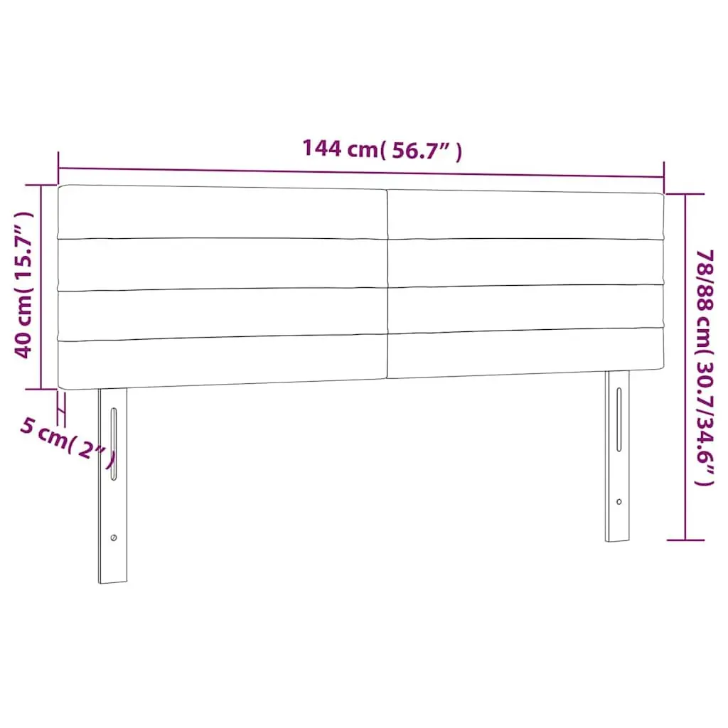 Headboard Dark Grey Fabric Bed Head Adjustable Height Support 144 x 5 x 78/88 cm
