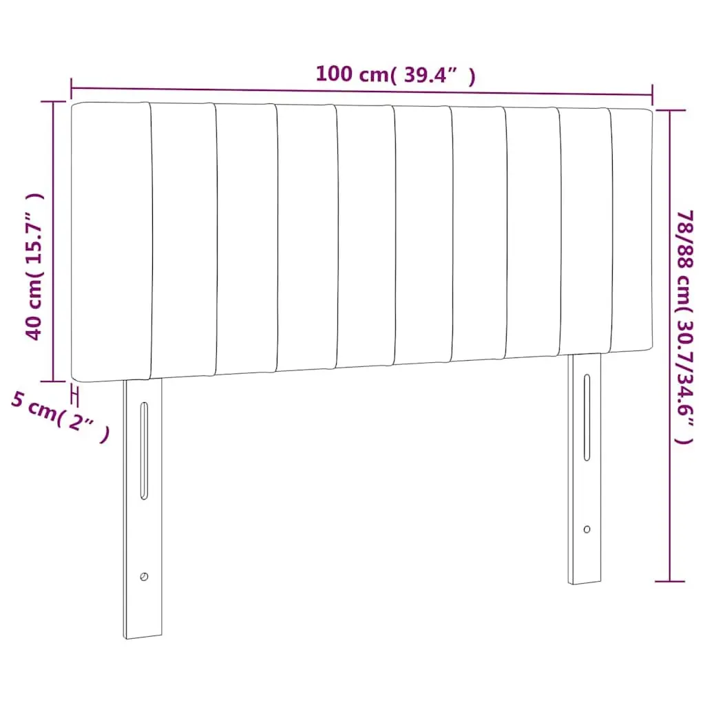 Dark Grey Fabric Headboard 100x5x78/88 cm