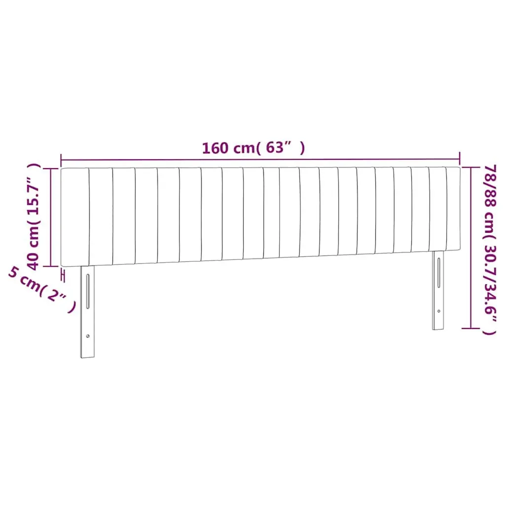 Headboard Grey 160x5x78/88 cm Fabric Bedroom Furniture with Wooden Legs