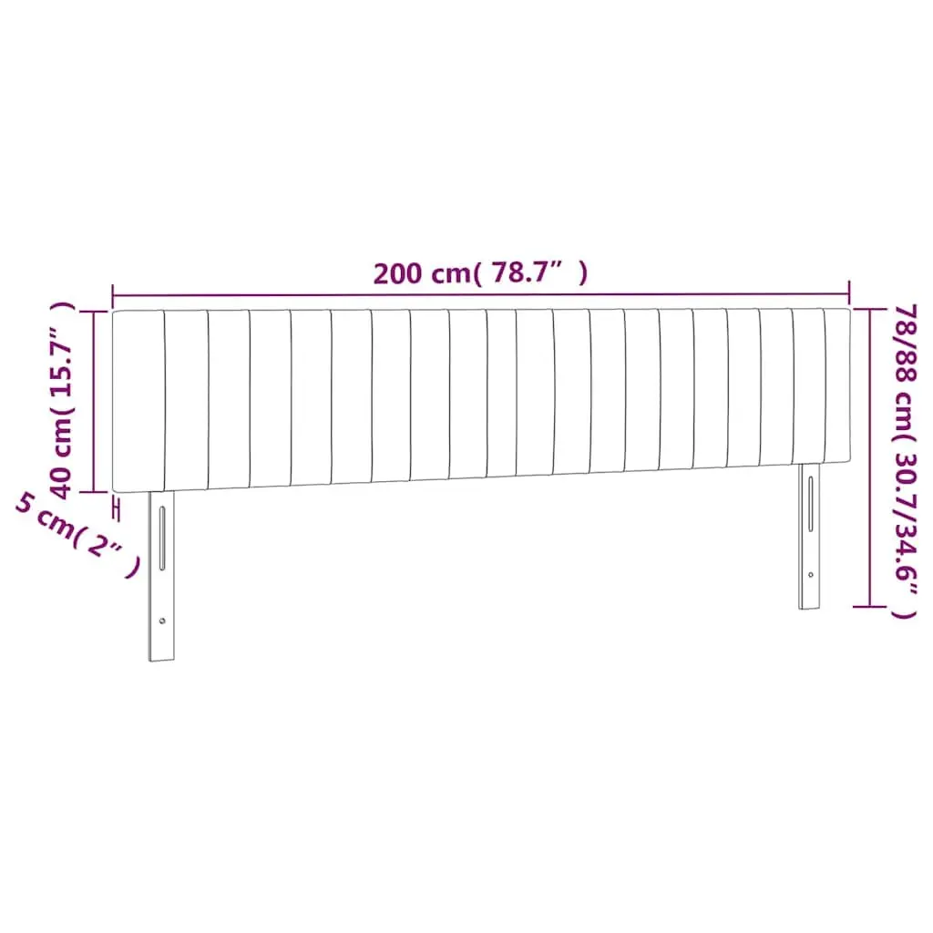 Headboard Dark Grey Fabric Bedroom Furniture Adjustable Height 200x5x78/88 cm