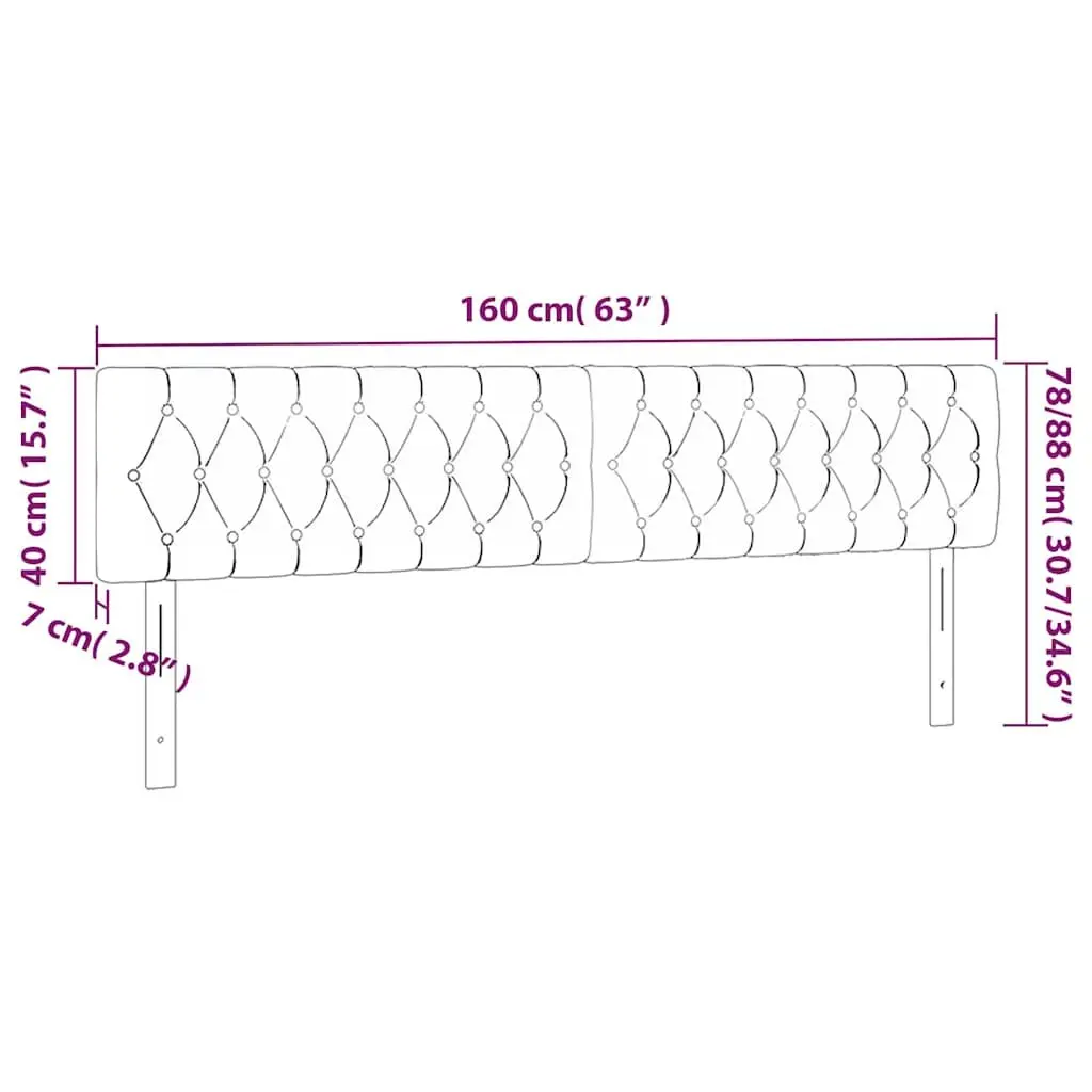 Headboard Fabric Bedroom 160x7x78-88 cm Dark Grey Adjustable Bed Head Support