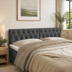Headboard Dark Grey 160x7x78/88 cm Bedroom Furniture Bed Back Support