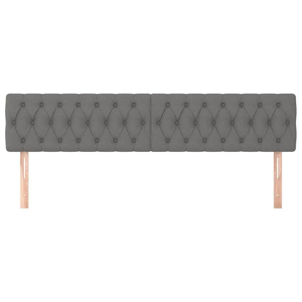 Headboard Dark Grey Fabric Bedroom Furniture Adjustable Height Wooden Legs