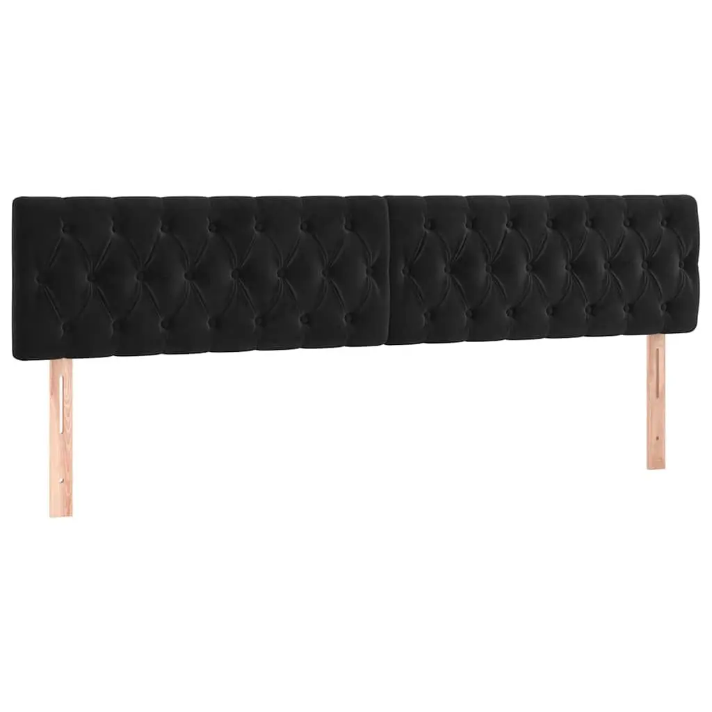 Velvet Headboard Black Adjustable Height Bedroom Furniture 200W x 7D x 78/88H cm