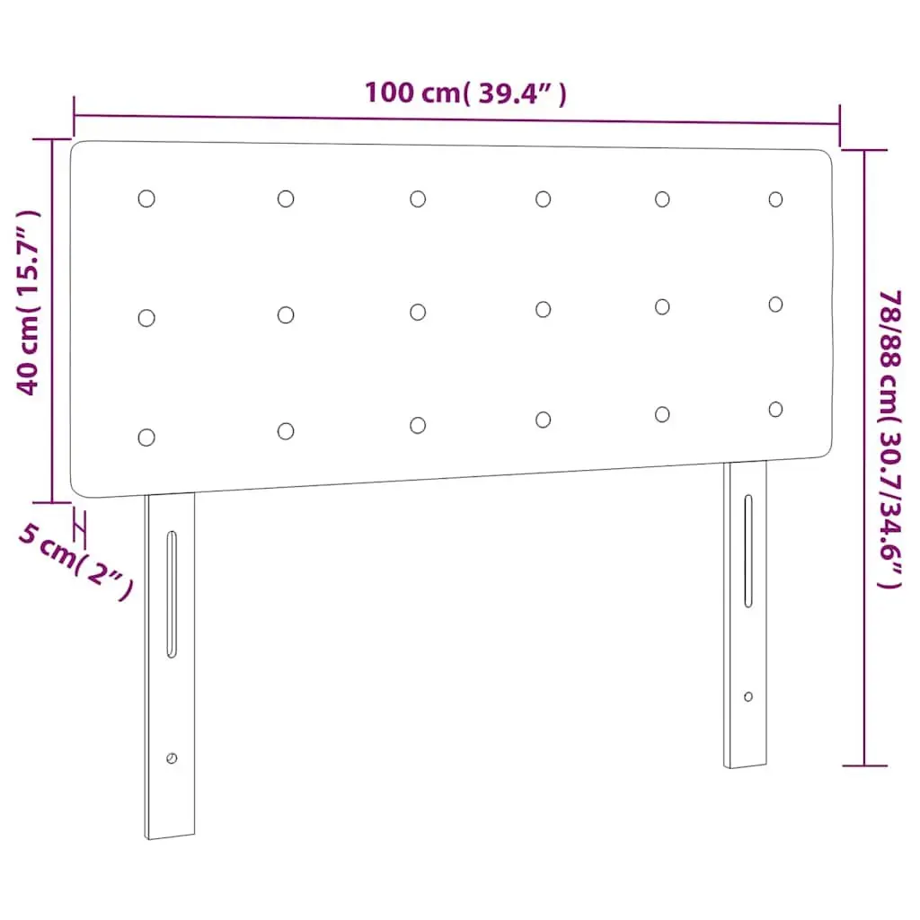Black Fabric Headboard, 100 cm Width, Adjustable Height
