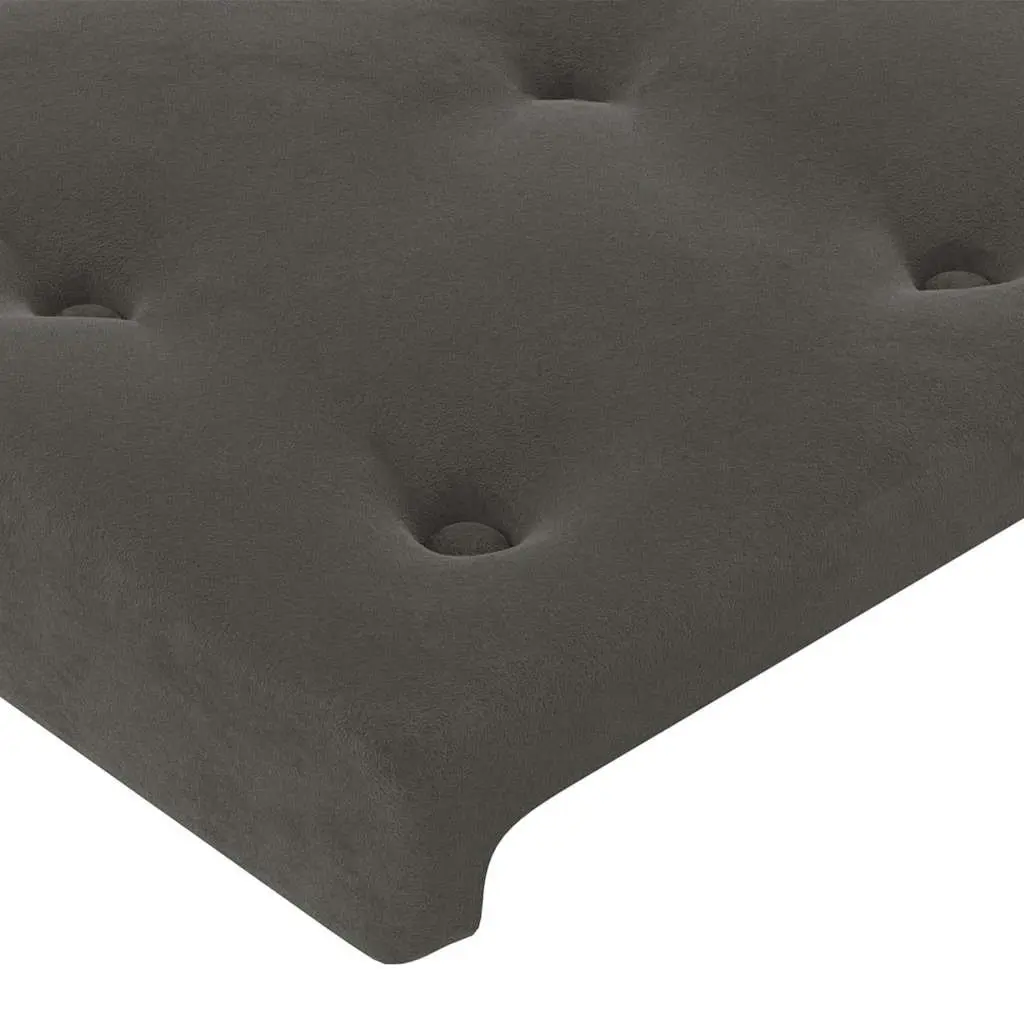 100 cm Dark Grey Velvet Headboard with Adjustable Height