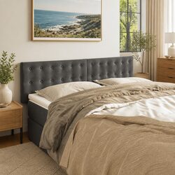 Specifications for Grey Velvet Headboard with Wooden Legs