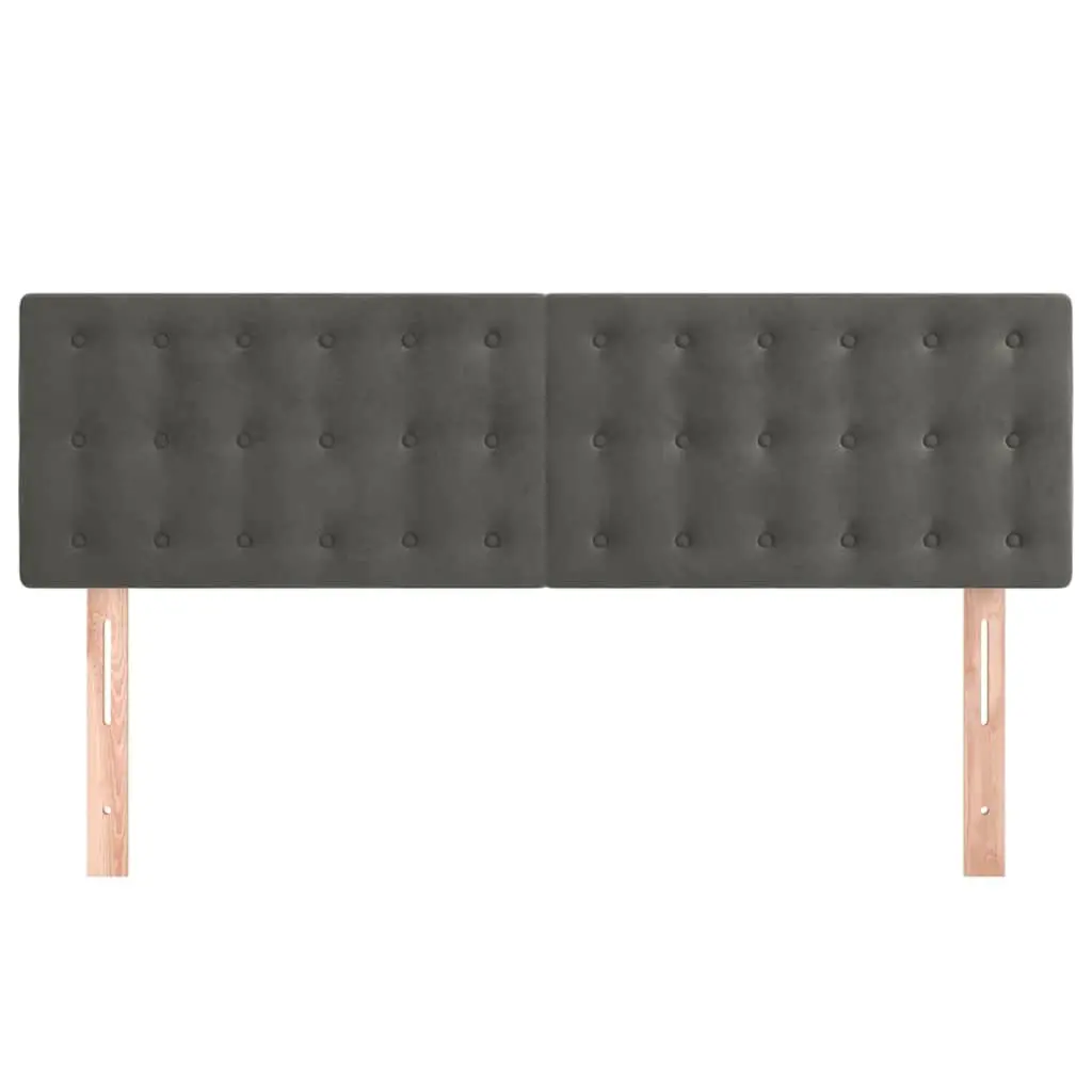 Grey Velvet Headboard for Bedroom Adjustable Height 144 x 5 x 78/88 cm
